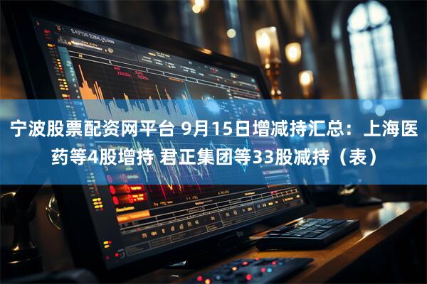 宁波股票配资网平台 9月15日增减持汇总：上海医药等4股增持 君正集团等33股减持（表）