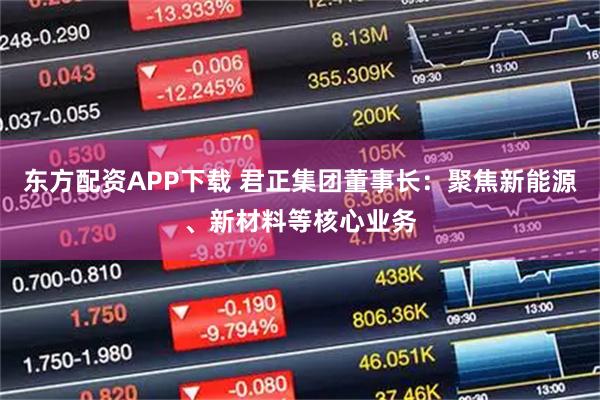 东方配资APP下载 君正集团董事长：聚焦新能源、新材料等核心业务