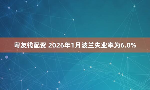 粤友钱配资 2026年1月波兰失业率为6.0%